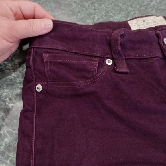 Lucky Brand Womens Purple Merlot Brooke Velvet Jegging Dynamic Stretch Size 6/28 - Picture 4 of 13
